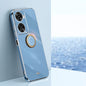 For Huawei Nova 11 SE XINLI Straight Edge 6D Electroplate TPU Phone Case with Ring Holder(Celestial Blue)