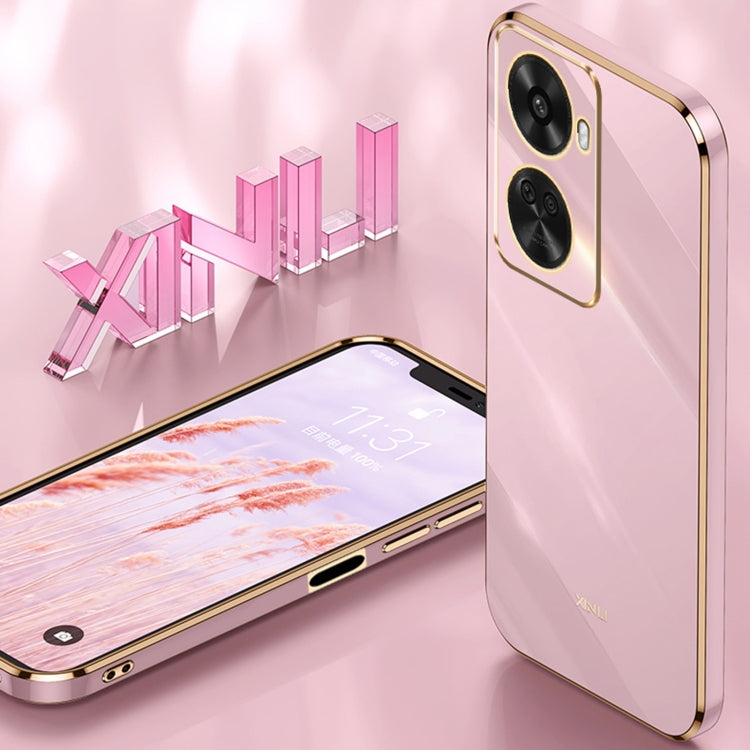 For Huawei Nova 11 SE XINLI Straight Edge 6D Electroplate TPU Phone Case with Ring Holder(Celestial Blue)