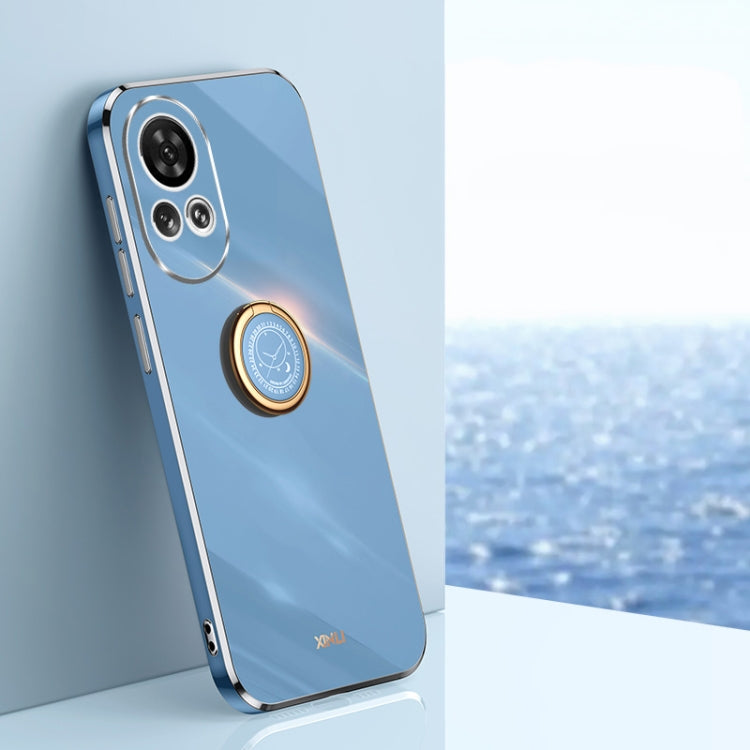 For Huawei nova 12 Pro XINLI Straight Edge 6D Electroplate TPU Phone Case with Ring Holder(Celestial Blue)