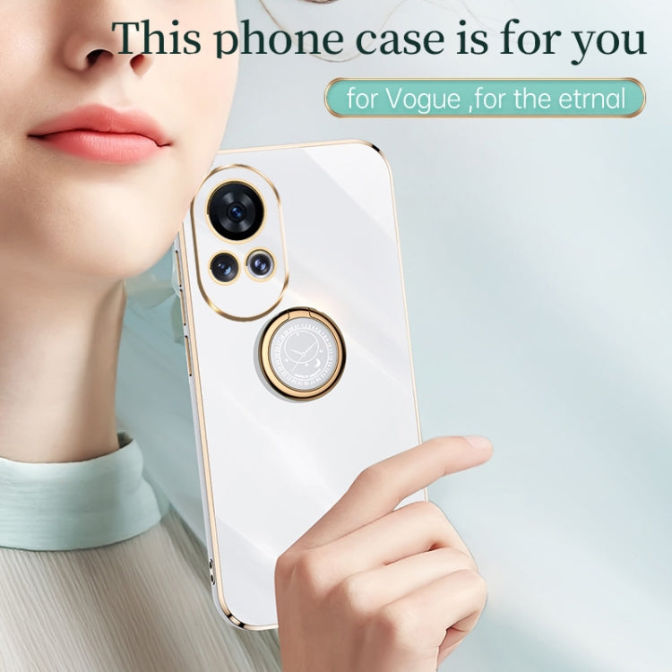 For Huawei nova 12 Pro XINLI Straight Edge 6D Electroplate TPU Phone Case with Ring Holder(Celestial Blue)
