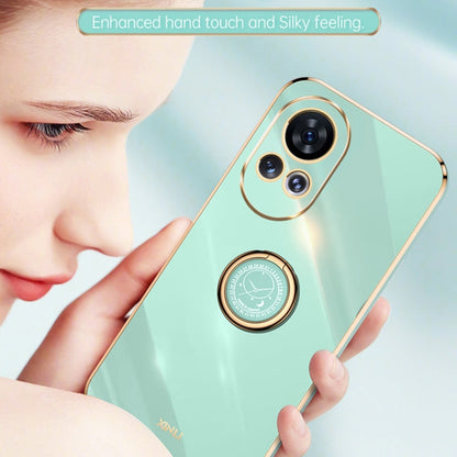 For Huawei nova 12 Pro XINLI Straight Edge 6D Electroplate TPU Phone Case with Ring Holder(Celestial Blue)