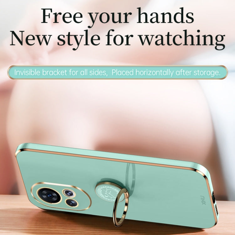 For Huawei nova 12 Pro XINLI Straight Edge 6D Electroplate TPU Phone Case with Ring Holder(Celestial Blue)