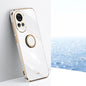 For Huawei nova 12 Pro XINLI Straight Edge 6D Electroplate TPU Phone Case with Ring Holder(White)