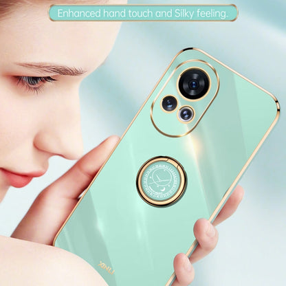 For Huawei nova 12 XINLI Straight Edge 6D Electroplate TPU Phone Case with Ring Holder(Celestial Blue)