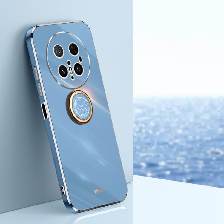 For Huawei Mate 70 Pro / 70 Pro+ XINLI Straight Edge 6D Electroplate TPU Phone Case with Ring Holder(Celestial Blue)