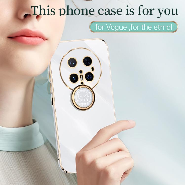 For Huawei Mate 70 Pro / 70 Pro+ XINLI Straight Edge 6D Electroplate TPU Phone Case with Ring Holder(Celestial Blue)