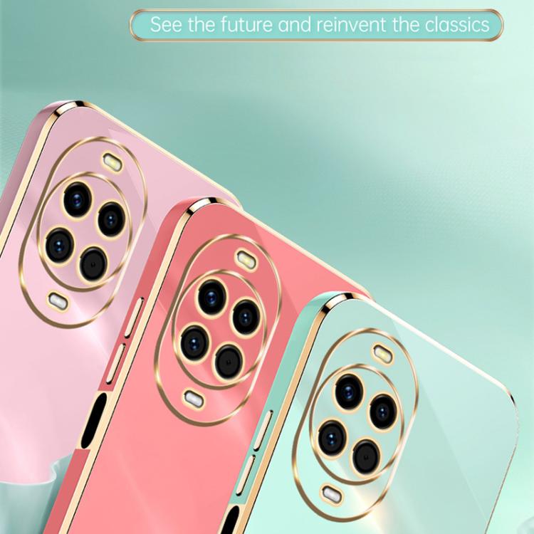 For Huawei Nova 14 XINLI Straight Edge 6D Electroplate TPU Phone Case with Ring Holder(Celestial Blue)