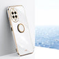 For Huawei Nova 14 XINLI Straight Edge 6D Electroplate TPU Phone Case with Ring Holder(White)