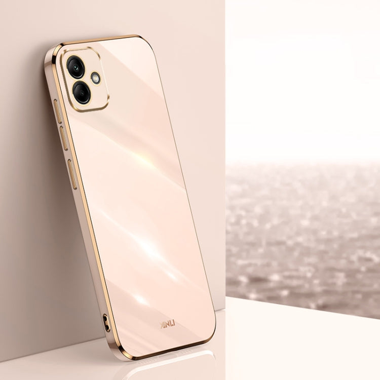 Pour Samsung Galaxy A05, étui de téléphone en TPU électrolytique 6D à bords droits XINLI (rose)