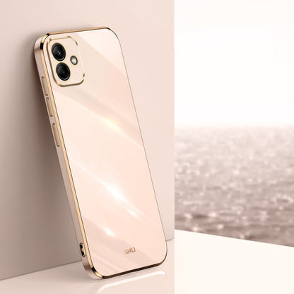 Pour Samsung Galaxy A05, étui de téléphone en TPU électrolytique 6D à bords droits XINLI (rose)