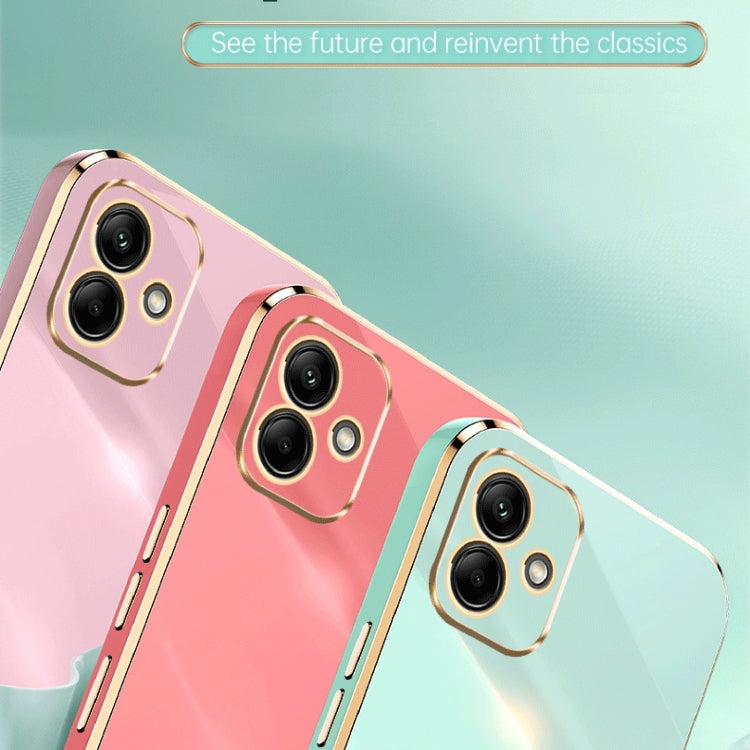 Pour Samsung Galaxy A05, étui de téléphone en TPU électrolytique 6D à bords droits XINLI (rose)