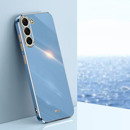 Pour Samsung Galaxy S24+ 5G Coque de téléphone en TPU électrolytique XINLI Straight Edge 6D (Bleu Céleste)