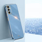 For Samsung Galaxy A55 XINLI Straight Edge 6D Electroplate TPU Phone Case(Celestial Blue)
