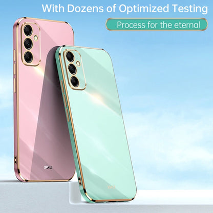 For Samsung Galaxy A55 XINLI Straight Edge 6D Electroplate TPU Phone Case(Mint Green)