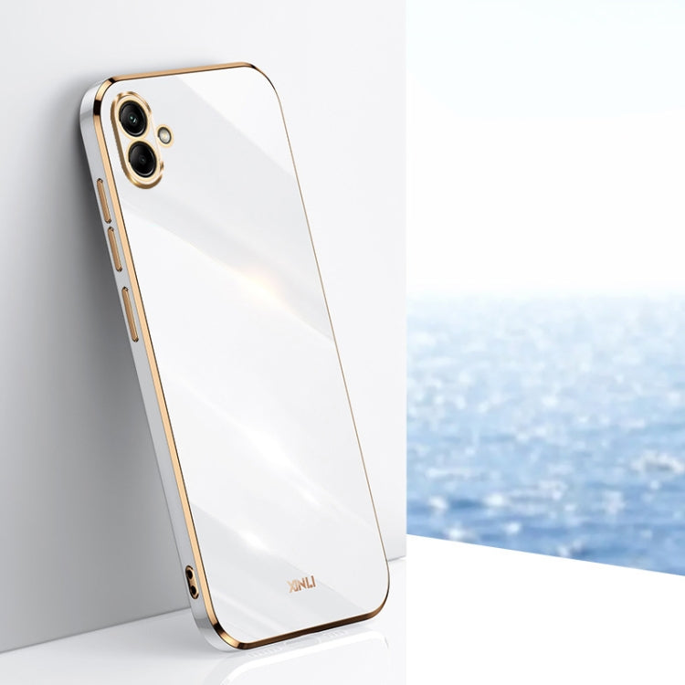 For Samsung Galaxy A04e 4G XINLI Straight Edge 6D Electroplate TPU Phone Case(White)