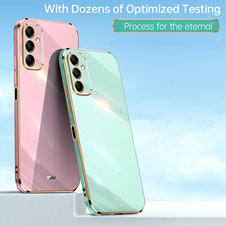 For Samsung Galaxy A15 XINLI Straight Edge 6D Electroplate TPU Phone Case(Celestial Blue)