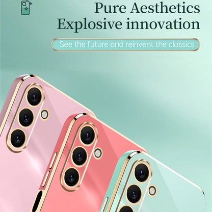 For Samsung Galaxy A25 5G XINLI Straight Edge 6D Electroplate TPU Phone Case(Cherry Purple)