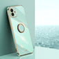 For Samsung Galaxy A05 XINLI Straight Edge 6D Electroplate TPU Phone Case with Ring Holder(Mint Green)