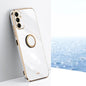 For Samsung Galaxy A15 XINLI Straight Edge 6D Electroplate TPU Phone Case with Ring Holder(White)