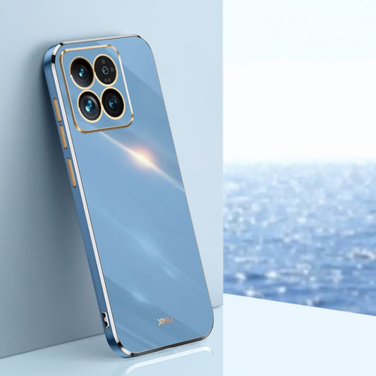 For Xiaomi 14 XINLI Straight Edge 6D Electroplate TPU Phone Case(Celestial Blue)