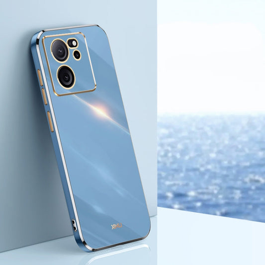 Pour Xiaomi Redmi K60 Ultra / Mi 13T XINLI Coque de téléphone en TPU à bord droit 6D galvanisé (Bleu Céleste)