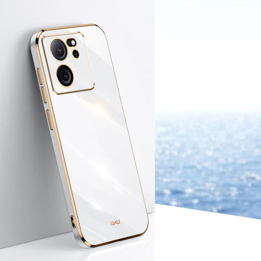 Pour Xiaomi Redmi K60 Ultra / Mi 13T XINLI Coque de téléphone en TPU à bord droit 6D galvanisé (blanc)