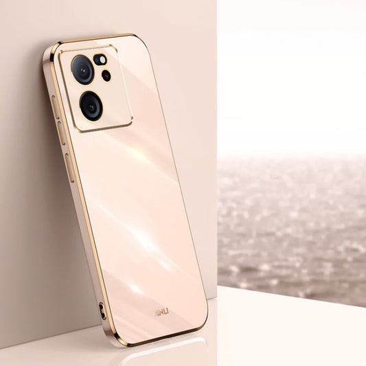 Pour Xiaomi Redmi K60 Ultra / Mi 13T XINLI Coque de téléphone en TPU électrolytique 6D à bords droits (Rose)