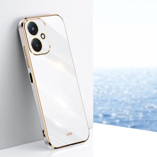 For Xiaomi Redmi 13C 5G XINLI Straight Edge 6D Electroplate TPU Phone Case(White)