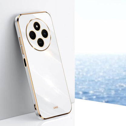 Pour Redmi 14 4G XINLI Étui de téléphone en TPU à bords droits 6D galvanisés (blanc)