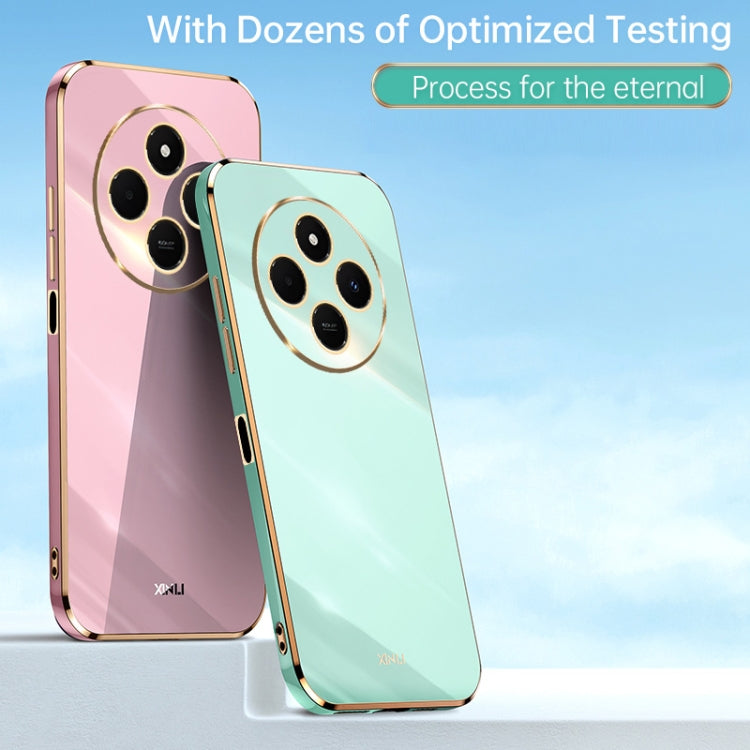 For Redmi 14 4G XINLI Straight Edge 6D Electroplate TPU Phone Case(Pink)