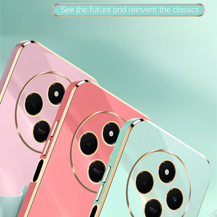 For Redmi 14 4G XINLI Straight Edge 6D Electroplate TPU Phone Case(Pink)
