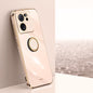 Pour Xiaomi Redmi K60 Ultra / Mi 13T Étui de téléphone en TPU électrolytique 6D à bords droits XINLI avec support annulaire (Rose)
