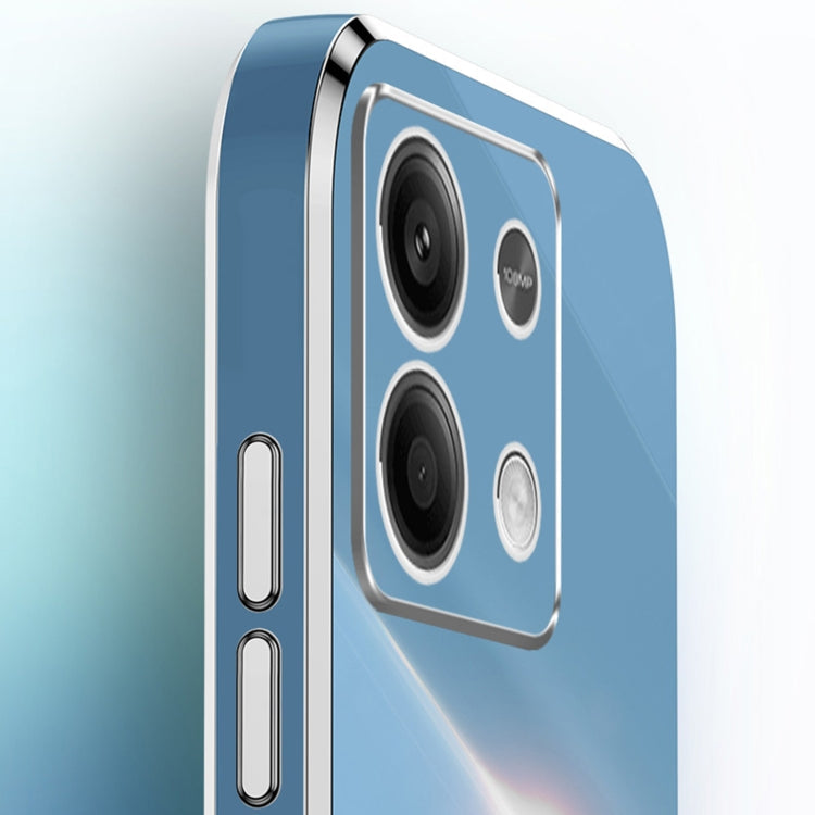 For Xiaomi Redmi Note 13 4G XINLI Straight Edge 6D Electroplate TPU Phone Case with Ring Holder(Pink)