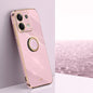 Pour Xiaomi Redmi Note 13 Pro 4G Coque de téléphone en TPU électrolytique XINLI Straight Edge 6D avec support de bague (Violet cerise)