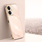 Pour Realme C55 XINLI Coque de téléphone en TPU plaquée or 6D à bords droits (rose)