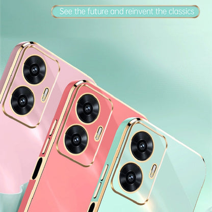 Pour Realme C55 XINLI Coque de téléphone en TPU plaquée or 6D à bords droits (rose)