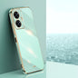 For Realme C55 XINLI Straight 6D Plating Gold Edge TPU Phone Case(Mint Green)