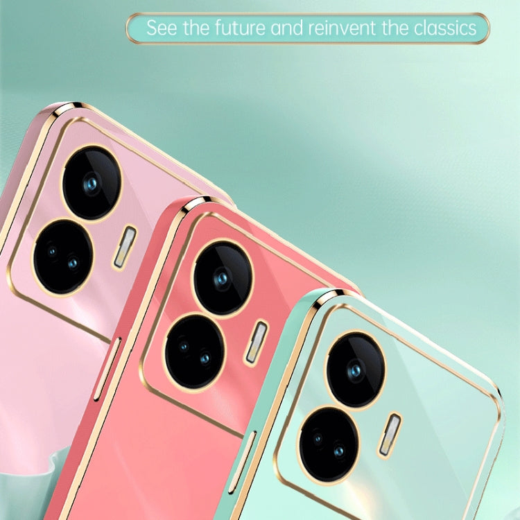 For Realme GT Neo5 SE XINLI Straight 6D Plating Gold Edge TPU Phone Case(Cherry Purple)