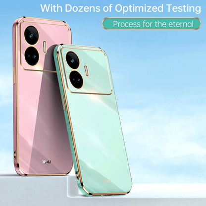 For Realme GT Neo5 SE XINLI Straight 6D Plating Gold Edge TPU Phone Case(Mint Green)
