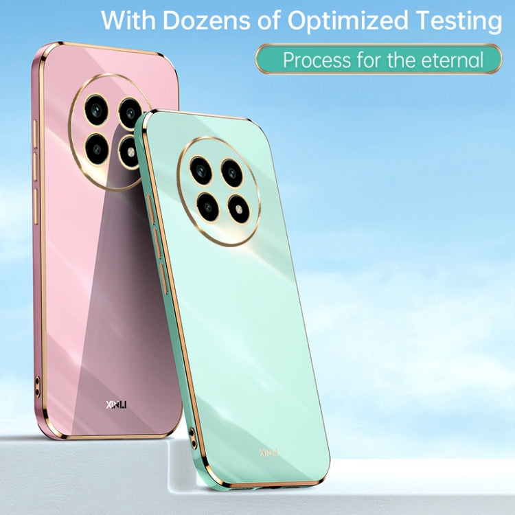 For Realme 13 Pro Global XINLI Straight 6D Plating Gold Edge TPU Phone Case(Cherry Purple)