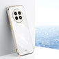 For Realme 13 Pro Global XINLI Straight 6D Plating Gold Edge TPU Phone Case(White)