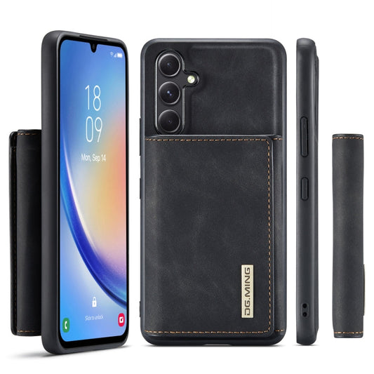 For Samsung Galaxy A34 5G DG.MING M1 Series 3-Fold Multi Card Wallet + Magnetic Phone Case(Black)