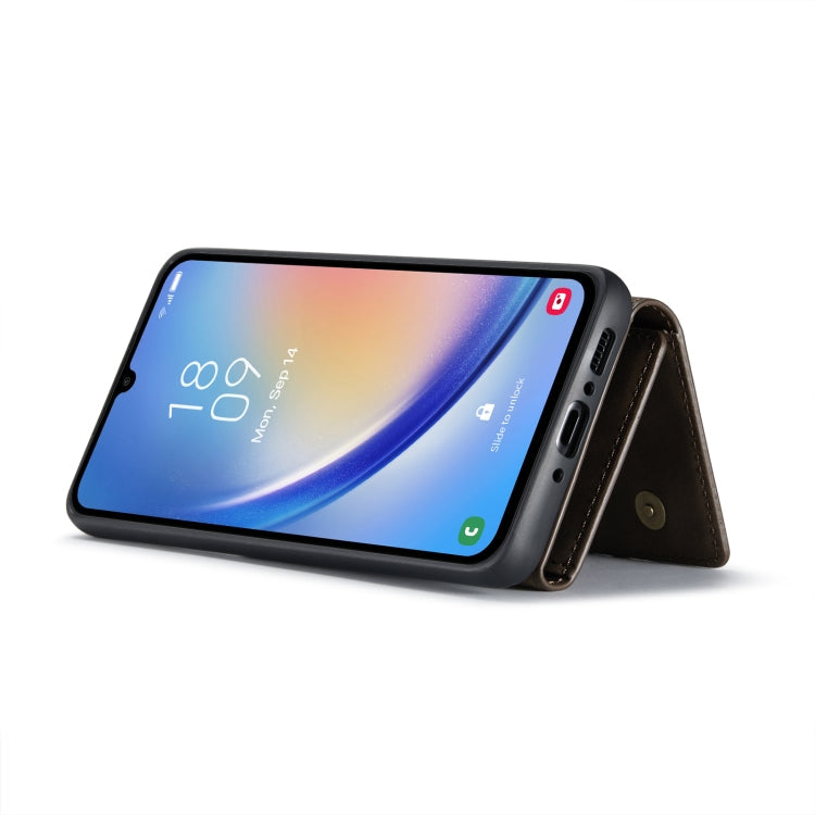 For Samsung Galaxy A34 5G DG.MING M1 Series 3-Fold Multi Card Wallet + Magnetic Phone Case(Black)