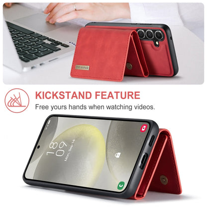 For Samsung Galaxy S24 5G DG.MING M1 Series 3-Fold Multi Card Wallet + Magnetic Phone Case(Red)