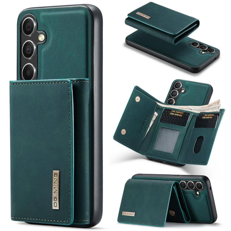 Pour Samsung Galaxy S24 5G DG.MING M1 Series Portefeuille Multi-Cartes à Trois Volets + Coque de Téléphone Magnétique (Vert)