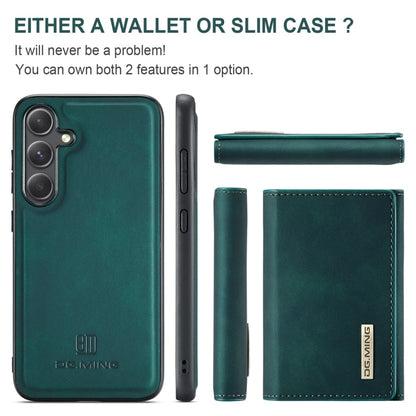 Pour Samsung Galaxy S24 5G DG.MING M1 Series Portefeuille Multi-Cartes à Trois Volets + Coque de Téléphone Magnétique (Vert)