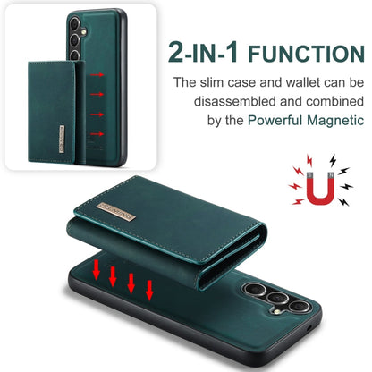 Pour Samsung Galaxy S24 5G DG.MING M1 Series Portefeuille Multi-Cartes à Trois Volets + Coque de Téléphone Magnétique (Vert)