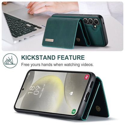 Pour Samsung Galaxy S24 5G DG.MING M1 Series Portefeuille Multi-Cartes à Trois Volets + Coque de Téléphone Magnétique (Vert)