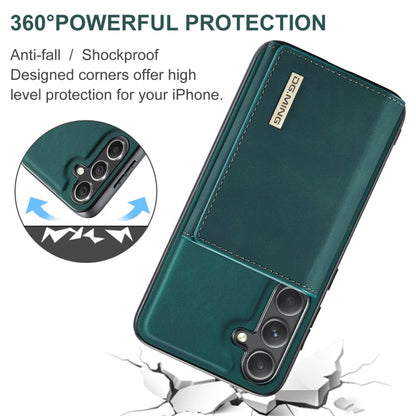 Pour Samsung Galaxy S24 5G DG.MING M1 Series Portefeuille Multi-Cartes à Trois Volets + Coque de Téléphone Magnétique (Vert)