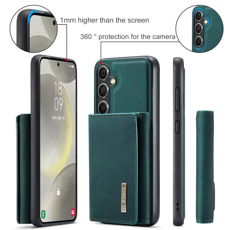 Pour Samsung Galaxy S24 5G DG.MING M1 Series Portefeuille Multi-Cartes à Trois Volets + Coque de Téléphone Magnétique (Vert)